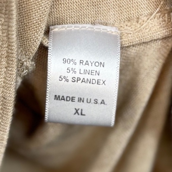 Bobeau Collection Women's Relaxed V-Neck Sweater T-Shirt, Camel T-Shirt, Size XL - Picture 6 of 7